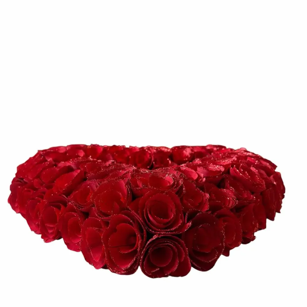 Laura Ashley Red Wood Curl Heart Wreath 20in Valentines Day Decor XO Love NEW